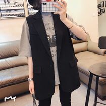 Spring and Autumn new suit vest womens long Korean casual jacket Joker sleeveless vest slim waistcoat