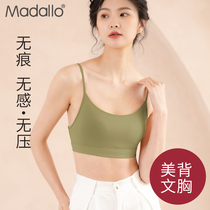 Beautiful back underwear women without steel ring summer thin small chest gathered sports vest camisole strapless chest wrap bra