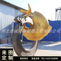  Stainless steel mirror outdoor carp jumping dragon gate landscape sketch sculpture manufacturer park community spray paint decorative ornaments