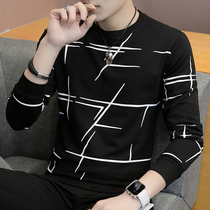 Mens sweater Spring and autumn trend loose and wild round neck clothes Trend brand ins hooded autumn long-sleeved base shirt