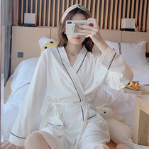 Dressing gown womens cotton bathrobe beauty salon hotel guest robe spring and autumn special nightgown womens pajamas 2021 new model