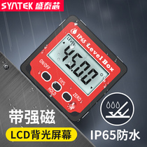 syntek digital display inclinometer 360 ° high precision electronic angle ruler with magnetic inclination box protractor level