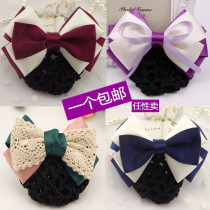 Korean headdress hair accessories nurse professional floral headdress bow hair net bank staff hairclip stewardess hair net pocket