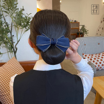 2021 new nurse floral headdress net pocket Korean professional plate hair work network flight attendant bank bow hairclip