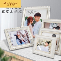 10 inch photo frame white wood 8r photo frame solid wood image frame 20x25cm photo frame horizontal and vertical swing table hanging wall