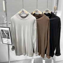 Original originator (NINE) Yasel fabric skin-friendly knitwear autumn and winter men loose base shirt S0458