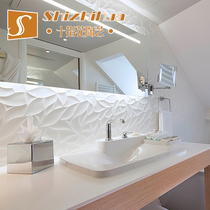 Wave pattern kitchen toilet tile Nordic solid color leaf brick bathroom wall tile toilet non-slip floor tiles