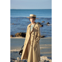 The beautiful emperor reworked the consumption of the double-row buckle long original wind coat jacket female design sense superior 2022 new