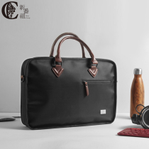 Man Bag Handbag Minimalist Casual Business Large Capacity Zip Canvas Computer Black 15 6 Inch File Briefcase