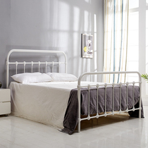 Nordic wrought iron bed ins style modern minimalist net red iron frame bed rental room with light luxury iron bed double bed 1 5 meters