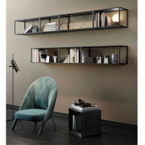 Minimalist modern wall rack wall hanging wrought iron bookshelf Nordic living room bedroom multi-layer partition storage display rack