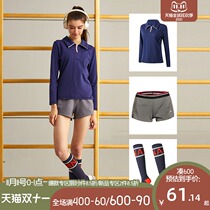 GYMNA retro college style Youth student sports suit zipper top running shorts compression socks fitness clothes