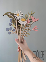 CoolerColour original wooden flower fragrance flower card simulation flower art ornaments fake flower gift
