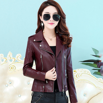 Haining leather leather women 2021 autumn and winter New Korean slim slim coat locomotive large size short leather jacket