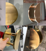 Brushed titanium gold semicircular door handle LOGO clothing shop glass door handle KFC door armrest handle