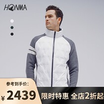 HONMA2021 new golf mens down jacket zipper stand neck color design fashion warm