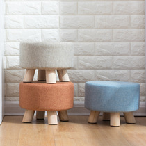 Solid wood shoe stool fashion shoes stool creative round stool fabric household small stool sofa stool coffee table bench bench bench