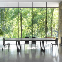 Nordic solid wood desk conference table simple modern long bar negotiation table chair mid island display table desk