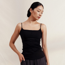King Kong Dance King Poetry with the same black long flower core bottoming high-elastic skin-friendly sports low-cut flat collar female vest