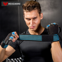 Fitness gloves for men and women horizontal bar exercise dumbbell equipment wrist training wear-resistant half finger non-slip sports breathable gloves