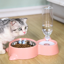 Cat Bowl double bowl Automatic drinking water Cat Food Cat Food Kitty Water Bowl Teddy Bib Cuppy Bowl Dog Basin Anti-watering Rice Bowl