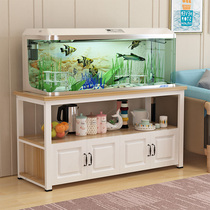 Fish tank base bottom cabinet Fish tank shelf solid wood floor cabinet small simple household living room group cylinder aluminum alloy load-bearing