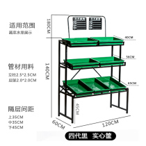 Multifunctional vegetable rack Fruit and vegetable rack Steel wood sell fruit wooden fruit shelf Supermarket fruit shelf display rack