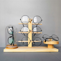 Solid wood glasses display sunglasses sun glasses showcase display decorative props creative glasses set-ups for glass