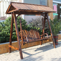 Outdoor leisure family Terrace Qianqiu hanging chair Double Trio swing cradle adult rocking chair hanging basket large