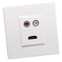 Multifunctional wall panel socket HDMI4K HD 3D plus audio double Lotus stereo welding-Free Socket