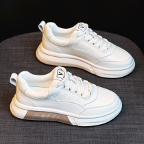 Genuine leather small white womens shoes 2021 new 2022 Spring and autumn models Bursting Casual Sports Old Daddy Ins Flat single shoes