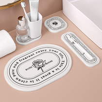 Retro light extravagant diatom mud absorbent coaster bathroom toilet wash pad soap pad diatomaceous earth anti-hot insulation pad
