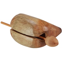 Wooden fish instrument solid wood with sticks childrens early education instrument original wood color strike a set of hand-carved 8 Notes 4 Notes 7