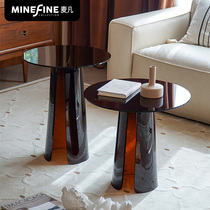 Maifan size combination coffee table light luxury acrylic high and low combination coffee table table modern simple fashion brown side table