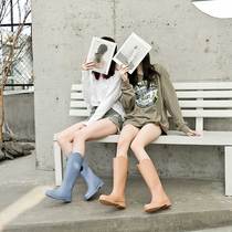 2022 Spring Rain Boots High Cylinder Ins Waterproof Glue Shoes Non-slip Rider Boots Kitchen Carwash Ladies Water Shoes Lady Rain Shoes