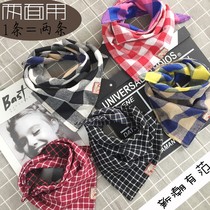  New Tidal Spring Autumn Winter Style Baby Plaid Scarves scarves Triangle Scarves for men and women Children Around scarves with children around neck and mouth
