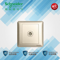 Schneider switch socket Changyi matte gold 86 type switch panel wall switch one-way TV socket 10A