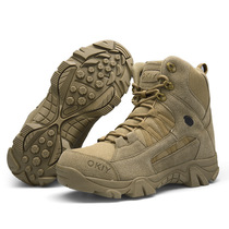 Outdoor boots Instructor training tactical boots Tactical boots Black high-top non-slip wear-resistant anti-kick anti-collision sports hiking boots