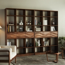 North American Black Walnuts Wood Bookshelves Nordic Modern Style Solid Wood Bookcase Combo Day Style Brief Yobogu Shelf Customizable