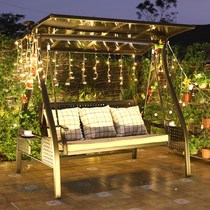 Swing solar lamp home outdoor courtyard outdoor hammock cradle balcony hanging chair garden leisure rocking chair