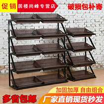 High mini fruit and vegetable rack Supermarket fruit and vegetable rack display rack Small Japanese-style vertical bakery table