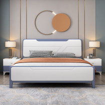 Light luxury Nordic modern minimalist paint 1 35 solid wood bed 1 2m single 1 8 m bed double bed 1 5 m 2m