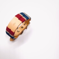 Dog collar Ribs n Mochi pet hand-woven cowhide collar national tide Huibit Lingti Weimar