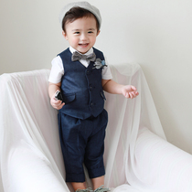 Flower boy dress suit childrens small suit three-piece birthday foreign style small suit handsome British