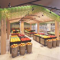 2021 new fruit shelf supermarket fresh stainless steel shelf fruit shop display stand steel wood rack stacker