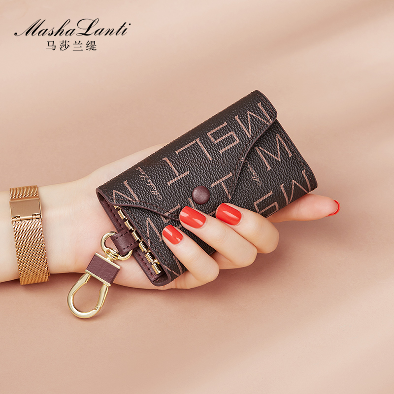 Masaland Tie Key Bag Girl Fashionable Multifunctional Waist Hanging Key Button Simple Temperament Card Bag Key Bag Girl