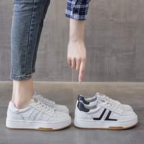 White shoes womens shoes 2021 new thick-soled explosive Hong Kong style ins tide ulzzang student leather casual board shoes spring