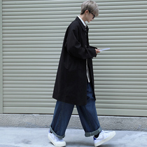 Windbreaker jacket boys long coat suit spring and autumn trend Japanese high-end sense loose British style simple