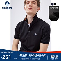 Navigare Italian Sailboat Black lapel polo shirt short sleeve men summer 2021 new casual T-shirt