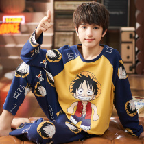 Childrens pajamas boys spring and autumn Cotton Boys long sleeves young people home clothes